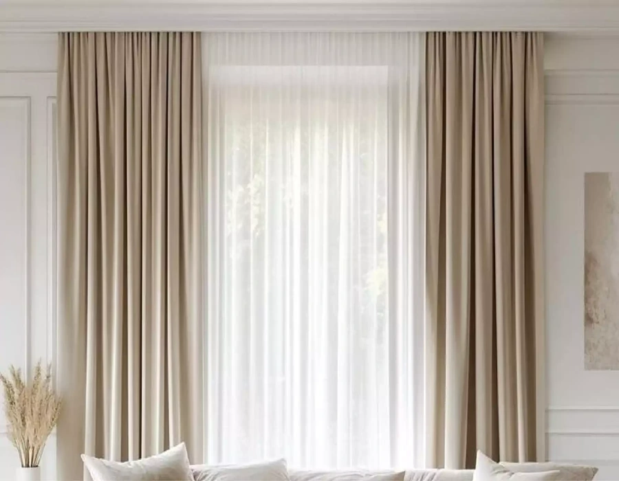 Premium fabric custom curtains installation