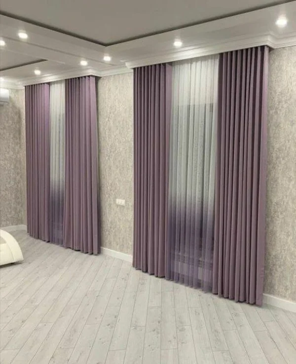 Modern grey bedroom curtains with elegant finishing